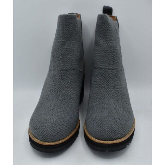 Sofft Womens Size 9 Eiley Grey Knit Water Resistant Platform Wedge Boots - Picture 2 of 9